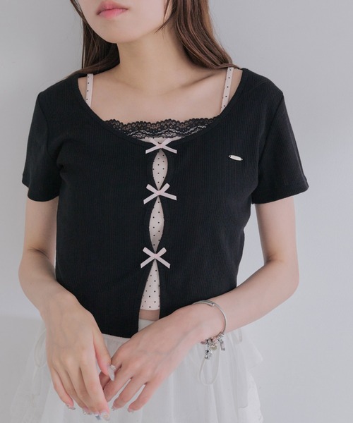 OLIVE des OLIVE(オリーブデオリーブ)の「【WEB限定/着回し力◎】映え半袖トップス(Tシャツ/カットソー・レディース・ピンク系その他/サックスブルー/ブラック/ブラック系その他/イエロー/ピンク・FREE)」の13枚目の写真