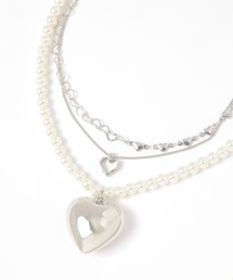 tiny tiny（ティニーティニー）の「ハート3連ネックレス[tiny tiny(ティニーティニー)]（ネックレス）」