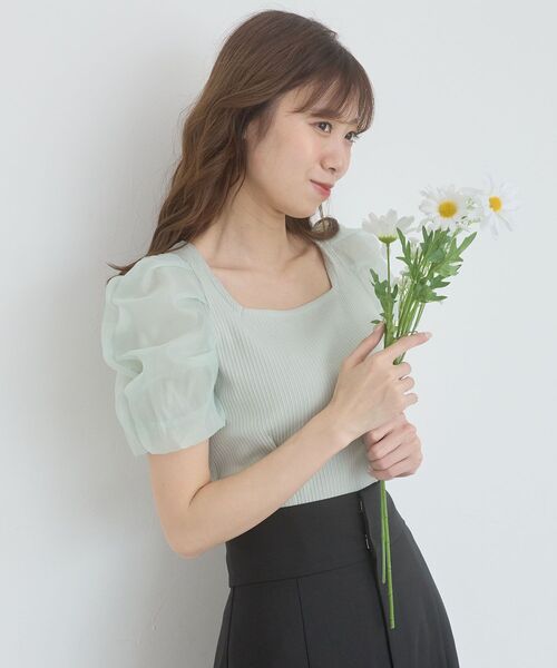MAJESTIC LEGON(マジェスティックレゴン)の「シアースリーブトップス(Tシャツ/カットソー・レディース・ブラック/アイボリー/ラベンダー/ライトグリーン・MEDIUM)」の13枚目の写真