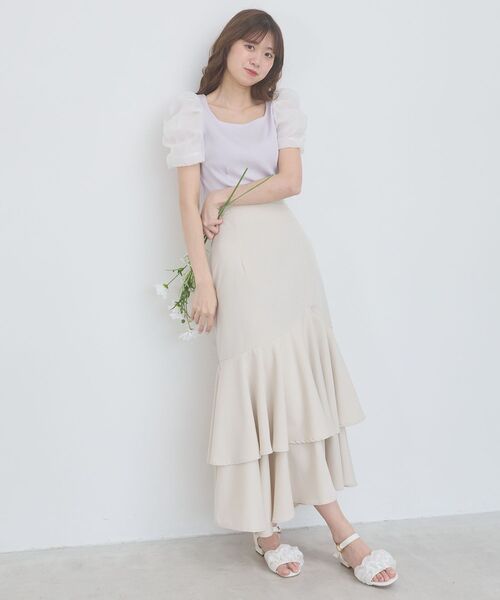 MAJESTIC LEGON(マジェスティックレゴン)の「シアースリーブトップス(Tシャツ/カットソー・レディース・ブラック/アイボリー/ラベンダー/ライトグリーン・MEDIUM)」の16枚目の写真
