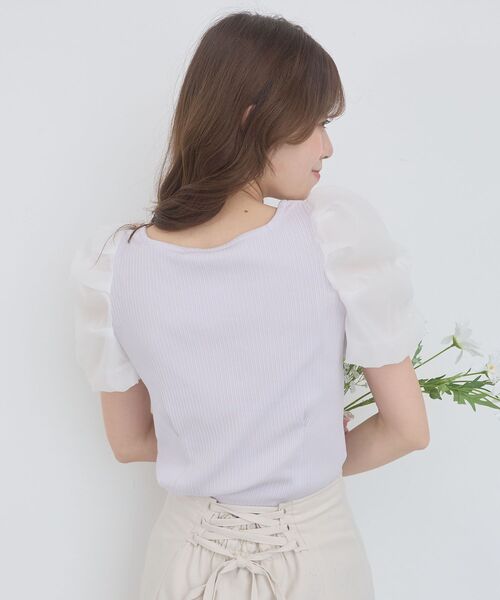 MAJESTIC LEGON(マジェスティックレゴン)の「シアースリーブトップス(Tシャツ/カットソー・レディース・ブラック/アイボリー/ラベンダー/ライトグリーン・MEDIUM)」の22枚目の写真