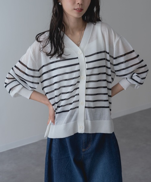 ANNA LUNA(アンナルナ)の「【ANNA LUNA】冷房 / UV対策 にも活躍する セミシアー カーディガン(カーディガン/ボレロ・レディース・レッド/ブラック/オフホワイト/ブルー・MEDIUM)」の11枚目の写真