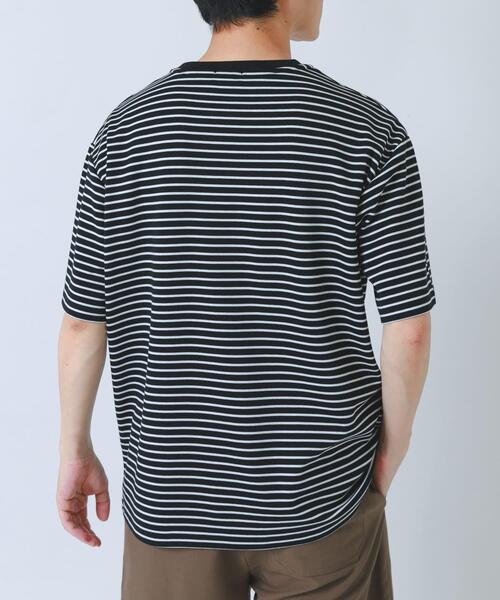 ITEMS URBANRESEARCH(アイテムズ アーバンリサーチ)の「ポンチボーダー ショートスリーブカットソー(Tシャツ/カットソー・メンズ・ブルー/ネイビー/ブラック・MEDIUM/LARGE)」の8枚目の写真