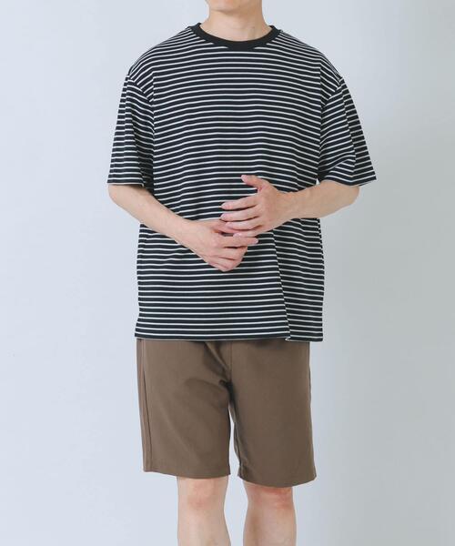 ITEMS URBANRESEARCH(アイテムズ アーバンリサーチ)の「ポンチボーダー ショートスリーブカットソー(Tシャツ/カットソー・メンズ・ブルー/ネイビー/ブラック・MEDIUM/LARGE)」の9枚目の写真