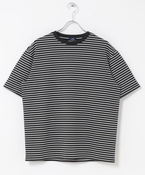 ITEMS URBANRESEARCH(アイテムズ アーバンリサーチ)の「ポンチボーダー ショートスリーブカットソー(Tシャツ/カットソー・メンズ・ブルー/ネイビー/ブラック・MEDIUM/LARGE)」の10枚目の写真