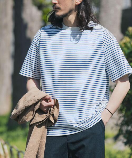 ITEMS URBANRESEARCH(アイテムズ アーバンリサーチ)の「ポンチボーダー ショートスリーブカットソー(Tシャツ/カットソー・メンズ・ブルー/ネイビー/ブラック・MEDIUM/LARGE)」の13枚目の写真