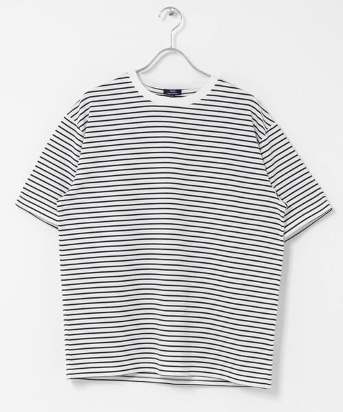 ITEMS URBANRESEARCH(アイテムズ アーバンリサーチ)の「ポンチボーダー ショートスリーブカットソー(Tシャツ/カットソー・メンズ・ブルー/ネイビー/ブラック・MEDIUM/LARGE)」の18枚目の写真
