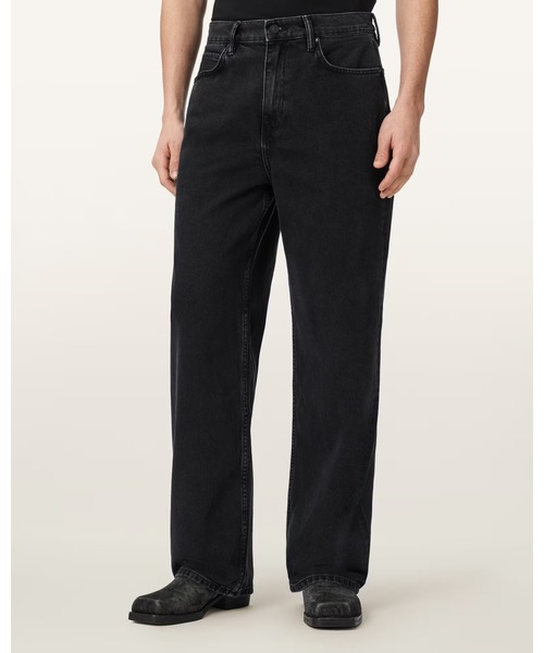 ALLSAINTS(オールセインツ)の「LENNY LOOSE FIT WIDE LEG DENIM JEANS | LENNY ルーズ フィット ワイド レッグ デニム ジーンズ(デニムパンツ・メンズ・ブラック・30/30/31/30/33/30/28/30/32/30)」の2枚目の写真