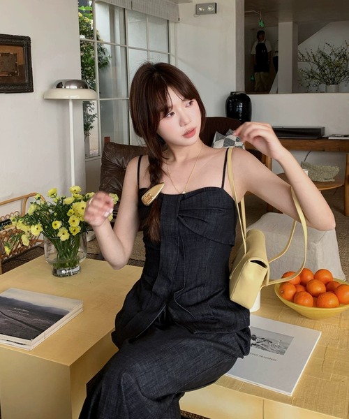 FAVORITO(ファヴォリート)の「キャミソールワイドパンツセットアップ(セットアップ・レディース・ダークブルー/ライトブルー/ベージュ/グレー・XL/L/M/S)」の12枚目の写真
