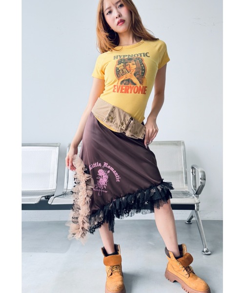 Y2K SYNAPSE FACTORY（ワイツーケー シナプスファクトリー）の「【Y2Kガール】ピタTシャツ（Tシャツ/カットソー・レディース・イエロー/ホワイト・FREE）」の17枚目の写真
