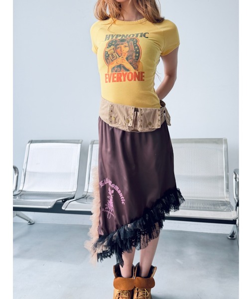 Y2K SYNAPSE FACTORY（ワイツーケー シナプスファクトリー）の「【Y2Kガール】ピタTシャツ（Tシャツ/カットソー・レディース・イエロー/ホワイト・FREE）」の18枚目の写真