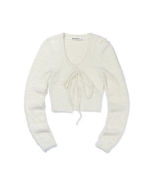 Womens Fur Cardigan — женский кардиган из искусственного меха, айвори