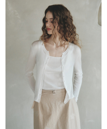 VERA metal knit sleeveless cardigan SET_IVORY
