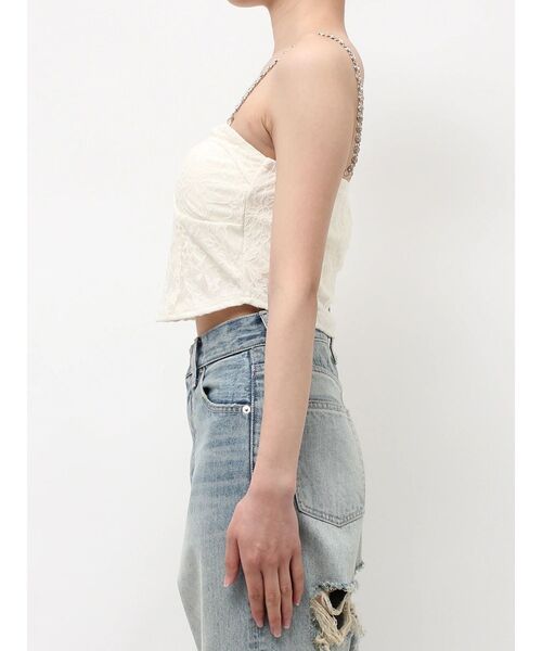EVRIS(エヴリス)の「【パッド付】ビジューショルダーレースコルセットトップス 夏服(キャミソール・レディース・ブラック/ホワイト/ピンク・FREE)」の15枚目の写真