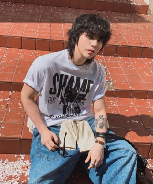 NOWLE(ノウル)の「【NOWLE】グランジ パンク グラフィックTシャツ 半袖 / バンドT風 ルーズT(Tシャツ/カットソー・メンズ・ホワイト・LARGE/MEDIUM/X-LARGE)」の7枚目の写真