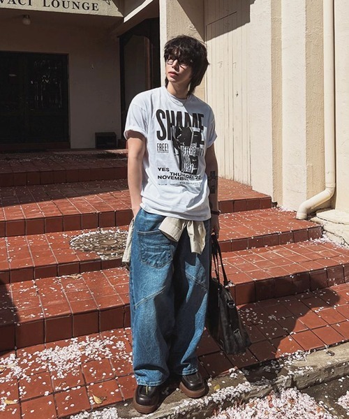 NOWLE(ノウル)の「【NOWLE】グランジ パンク グラフィックTシャツ 半袖 / バンドT風 ルーズT(Tシャツ/カットソー・メンズ・ホワイト・LARGE/MEDIUM/X-LARGE)」の14枚目の写真