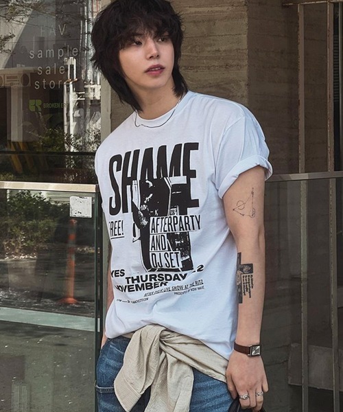 NOWLE(ノウル)の「【NOWLE】グランジ パンク グラフィックTシャツ 半袖 / バンドT風 ルーズT(Tシャツ/カットソー・メンズ・ホワイト・LARGE/MEDIUM/X-LARGE)」の18枚目の写真