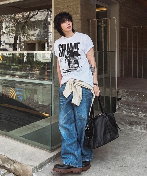 NOWLE(ノウル)の「【NOWLE】グランジ パンク グラフィックTシャツ 半袖 / バンドT風 ルーズT(Tシャツ/カットソー・メンズ・ホワイト・LARGE/MEDIUM/X-LARGE)」の22枚目の写真