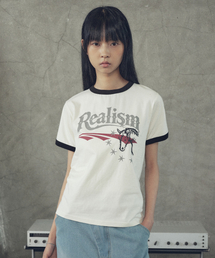 リアリズムリンガー半袖Tシャツ-クリーム