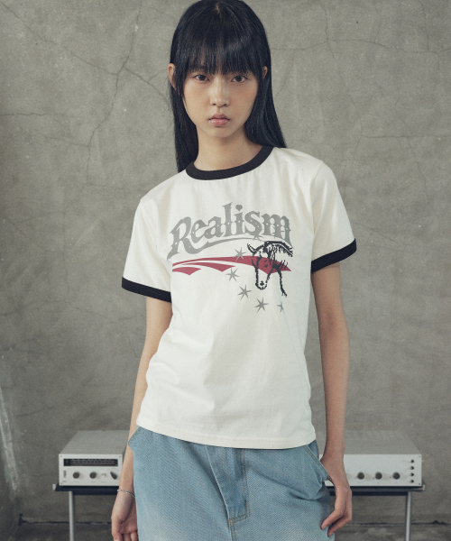 SUPERSUB(スーパーサブ)の「リアリズムリンガー半袖Tシャツ-クリーム(Tシャツ/カットソー・レディース・その他・MEDIUM/LARGE/SMALL)」の2枚目の写真