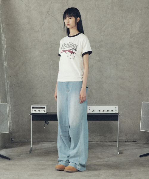 SUPERSUB(スーパーサブ)の「リアリズムリンガー半袖Tシャツ-クリーム(Tシャツ/カットソー・レディース・その他・MEDIUM/LARGE/SMALL)」の4枚目の写真