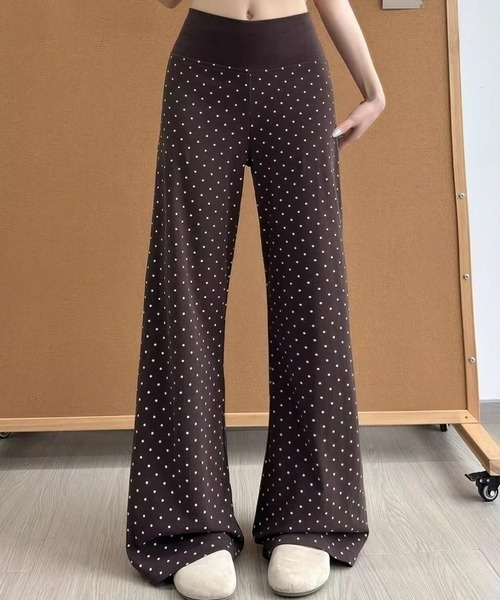 yuue' ( wear )(ユーイ)の「ドット柄ハイウエストセミフレアパンツ(その他パンツ・レディース・グレー/ネイビー/ブラウン・FREE)」の3枚目の写真