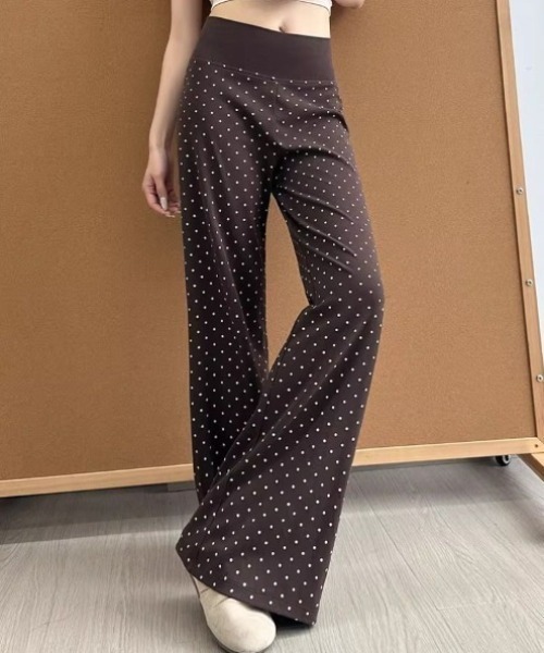 yuue' ( wear )(ユーイ)の「ドット柄ハイウエストセミフレアパンツ(その他パンツ・レディース・グレー/ネイビー/ブラウン・FREE)」の10枚目の写真