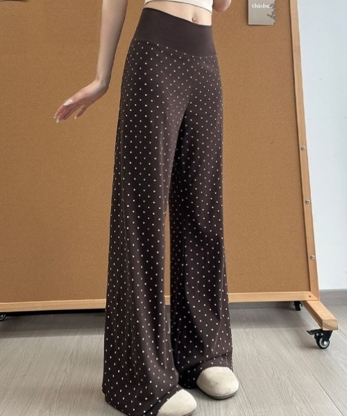 yuue' ( wear )(ユーイ)の「ドット柄ハイウエストセミフレアパンツ(その他パンツ・レディース・グレー/ネイビー/ブラウン・FREE)」の12枚目の写真