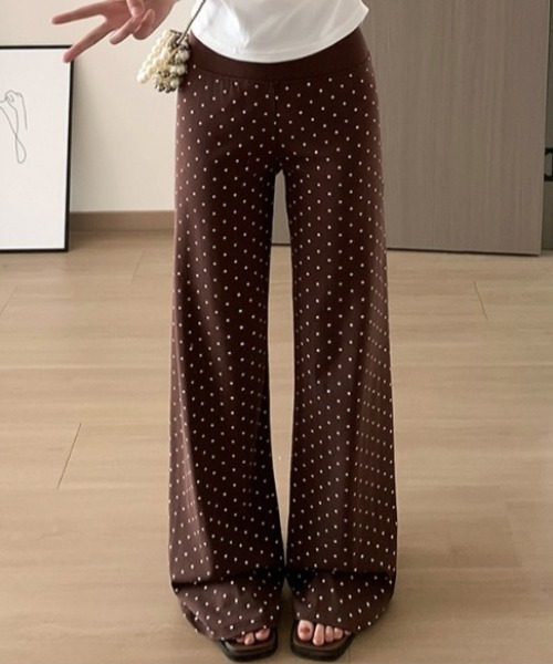 yuue' ( wear )(ユーイ)の「ドット柄ハイウエストセミフレアパンツ(その他パンツ・レディース・グレー/ネイビー/ブラウン・FREE)」の13枚目の写真