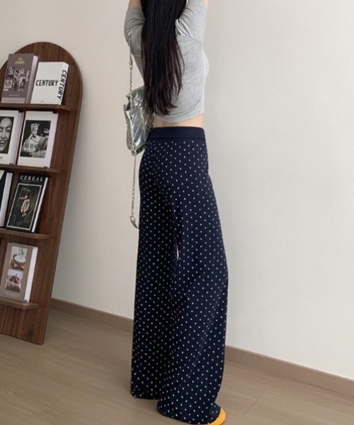 yuue' ( wear )(ユーイ)の「ドット柄ハイウエストセミフレアパンツ(その他パンツ・レディース・グレー/ネイビー/ブラウン・FREE)」の19枚目の写真