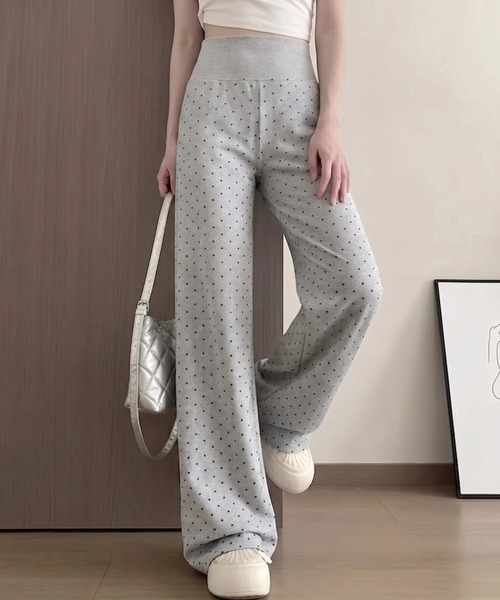 yuue' ( wear )(ユーイ)の「ドット柄ハイウエストセミフレアパンツ(その他パンツ・レディース・グレー/ネイビー/ブラウン・FREE)」の8枚目の写真