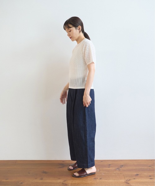 yuni(ユニ )の「12G和紙/pe 透かし編み T-shirt(ニット/セーター・レディース・ブラック/ホワイト・FREE)」の21枚目の写真