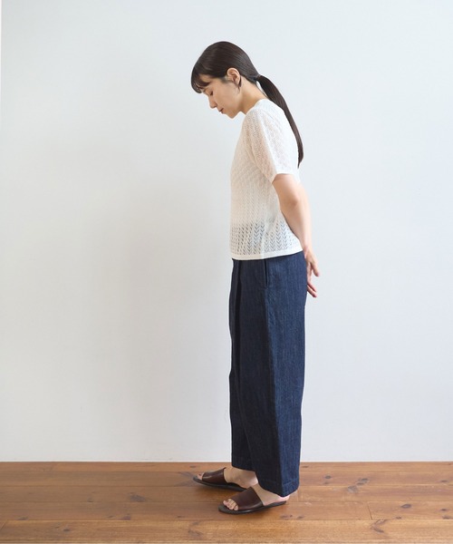yuni(ユニ )の「12G和紙/pe 透かし編み T-shirt(ニット/セーター・レディース・ブラック/ホワイト・FREE)」の22枚目の写真
