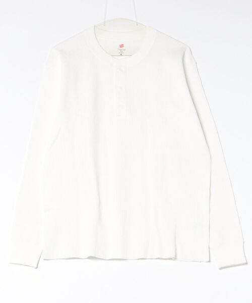 HANES（ヘインズ）の「HANES/ヘインズ HM4-E202 ロンT（Tシャツ/カットソー・メンズ・ホワイト/ブラック・L/XL/M）」の2枚目の写真