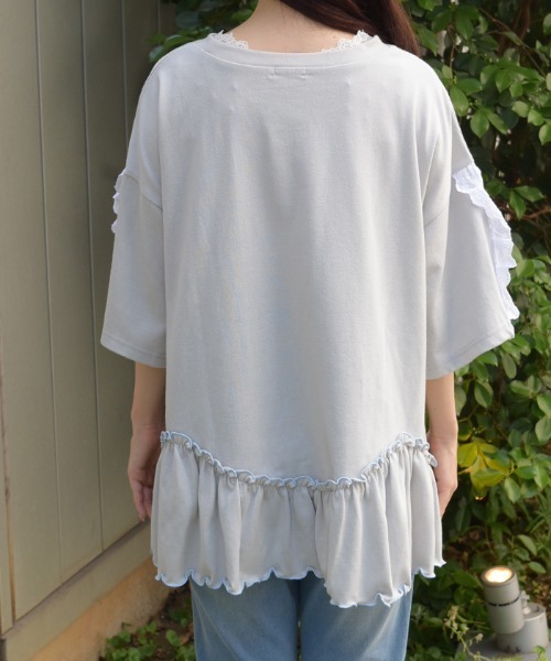axes femme(アクシーズファム)の「星×コットンレースシャツ(Tシャツ/カットソー・レディース・ホワイト/グレー/ブラック・FREE)」の6枚目の写真