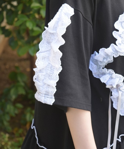 axes femme(アクシーズファム)の「星×コットンレースシャツ(Tシャツ/カットソー・レディース・ホワイト/グレー/ブラック・FREE)」の14枚目の写真