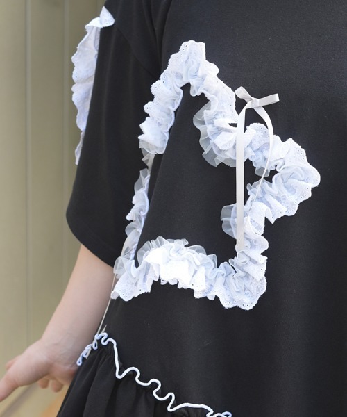 axes femme(アクシーズファム)の「星×コットンレースシャツ(Tシャツ/カットソー・レディース・ホワイト/グレー/ブラック・FREE)」の15枚目の写真