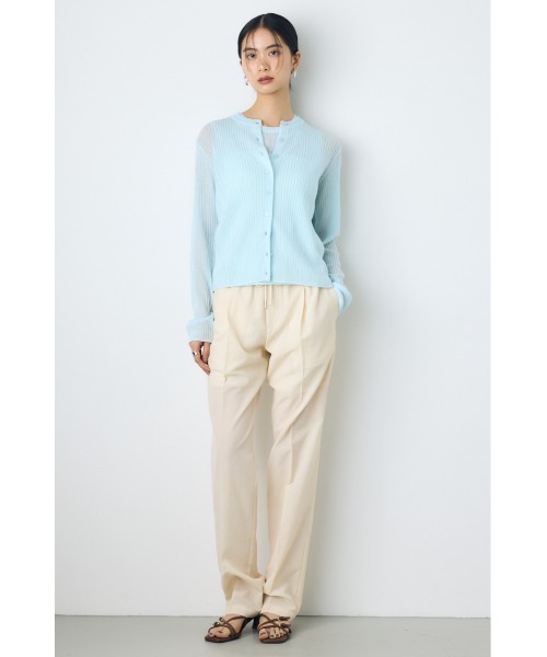 AZUL by moussy(アズールバイマウジー)の「【身長/骨格別着用画像あり】シアーリブ長袖ニットカーディガン 春服 夏服 秋服 シアートップス シアーカーディガン 羽織(カーディガン/ボレロ・レディース・ブラウン/オフホワイト/ブラック/ライトブルー・SMALL/MEDIUM)」の22枚目の写真
