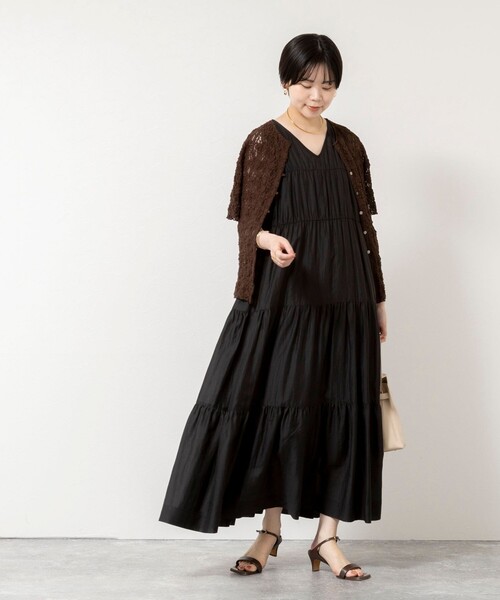 NOLLEY’S Sophi(ノーリーズソフィ)の「【一部WEB限定カラー】ウォッシャブルシアーローンティアード2WAYワンピース(ワンピース・レディース・ブラック/ライトブルー/ダークブラウン・38)」の14枚目の写真