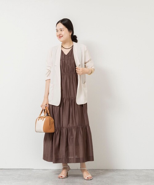 NOLLEY’S Sophi(ノーリーズソフィ)の「【一部WEB限定カラー】ウォッシャブルシアーローンティアード2WAYワンピース(ワンピース・レディース・ブラック/ライトブルー/ダークブラウン・38)」の19枚目の写真