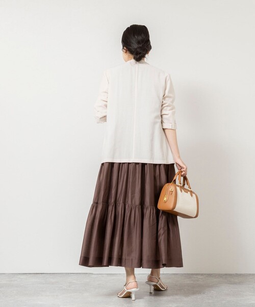 NOLLEY’S Sophi(ノーリーズソフィ)の「【一部WEB限定カラー】ウォッシャブルシアーローンティアード2WAYワンピース(ワンピース・レディース・ブラック/ライトブルー/ダークブラウン・38)」の13枚目の写真