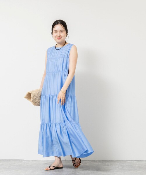 NOLLEY’S Sophi(ノーリーズソフィ)の「【一部WEB限定カラー】ウォッシャブルシアーローンティアード2WAYワンピース(ワンピース・レディース・ブラック/ライトブルー/ダークブラウン・38)」の5枚目の写真