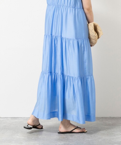 NOLLEY’S Sophi(ノーリーズソフィ)の「【一部WEB限定カラー】ウォッシャブルシアーローンティアード2WAYワンピース(ワンピース・レディース・ブラック/ライトブルー/ダークブラウン・38)」の4枚目の写真