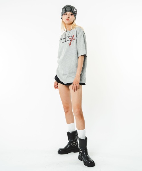 SHORT ROUND(ショートラウンド)の「SHORT ROUND/【26年春夏新作】ワッフルクロスロゴヘンリーネックT(Tシャツ/カットソー・メンズ・ブラック/杢グレー・FREE)」の15枚目の写真