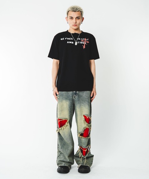 SHORT ROUND(ショートラウンド)の「SHORT ROUND/【26年春夏新作】ワッフルクロスロゴヘンリーネックT(Tシャツ/カットソー・メンズ・ブラック/杢グレー・FREE)」の4枚目の写真