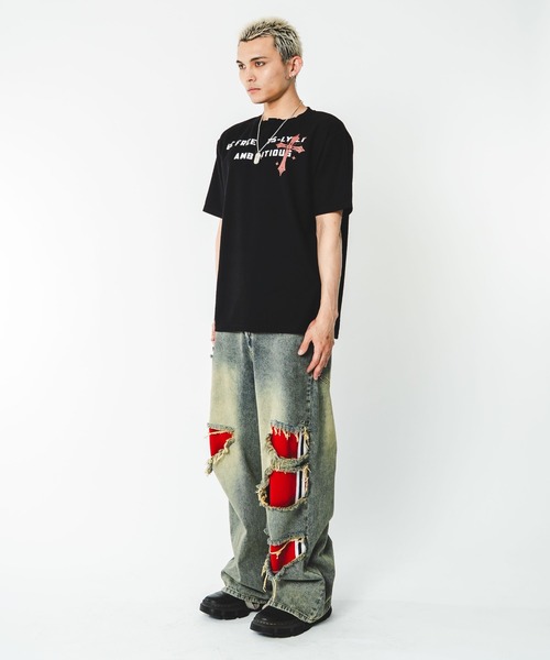 SHORT ROUND(ショートラウンド)の「SHORT ROUND/【26年春夏新作】ワッフルクロスロゴヘンリーネックT(Tシャツ/カットソー・メンズ・ブラック/杢グレー・FREE)」の5枚目の写真