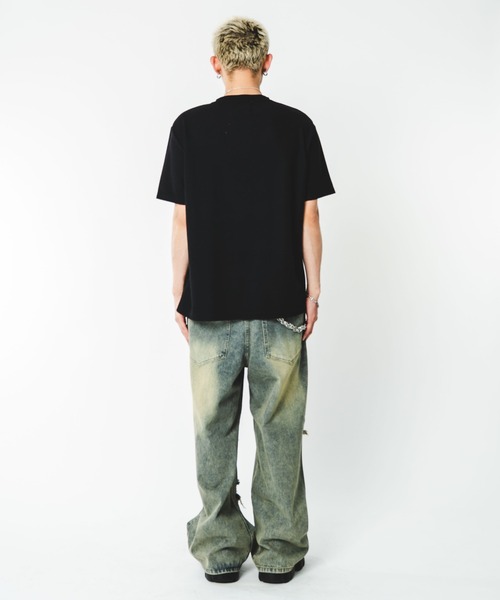 SHORT ROUND(ショートラウンド)の「SHORT ROUND/【26年春夏新作】ワッフルクロスロゴヘンリーネックT(Tシャツ/カットソー・メンズ・ブラック/杢グレー・FREE)」の6枚目の写真