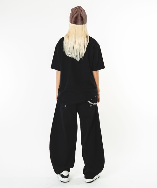 SHORT ROUND(ショートラウンド)の「SHORT ROUND/【26年春夏新作】ワッフルクロスロゴヘンリーネックT(Tシャツ/カットソー・メンズ・ブラック/杢グレー・FREE)」の3枚目の写真