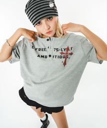SHORT ROUND | SHORT ROUND/【26年春夏新作】ワッフルクロスロゴヘンリーネックT(Tシャツ/カットソー)