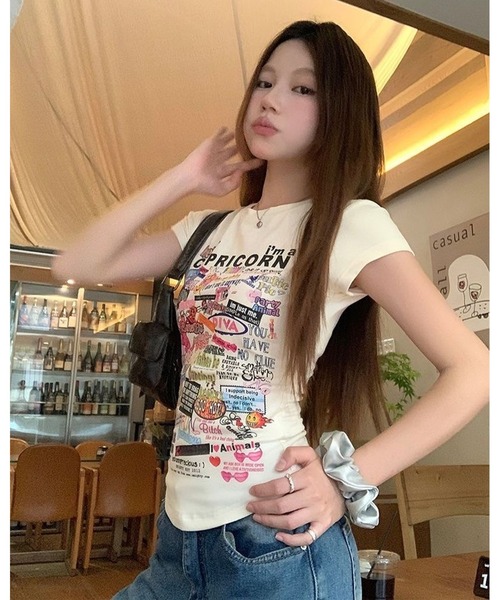 inst.ALL(インストール)の「グラフィックロゴタイトTシャツ(Tシャツ/カットソー・レディース・ホワイト・M)」の11枚目の写真